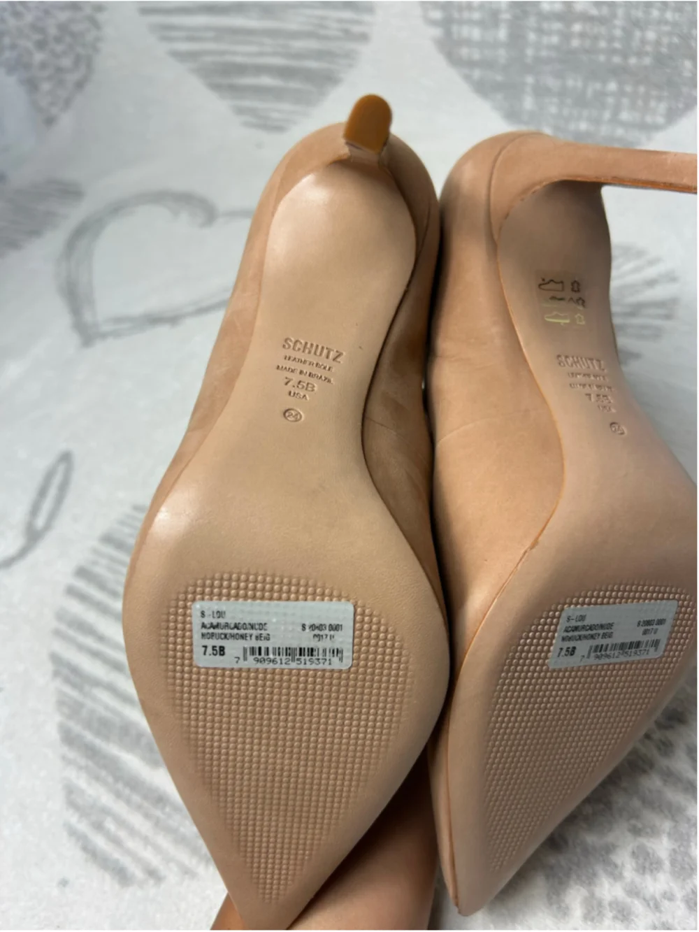 Schutz Lou Pump Honey Beige Nude Suede Stiletto Heels Shoes Women's Size 7.5B